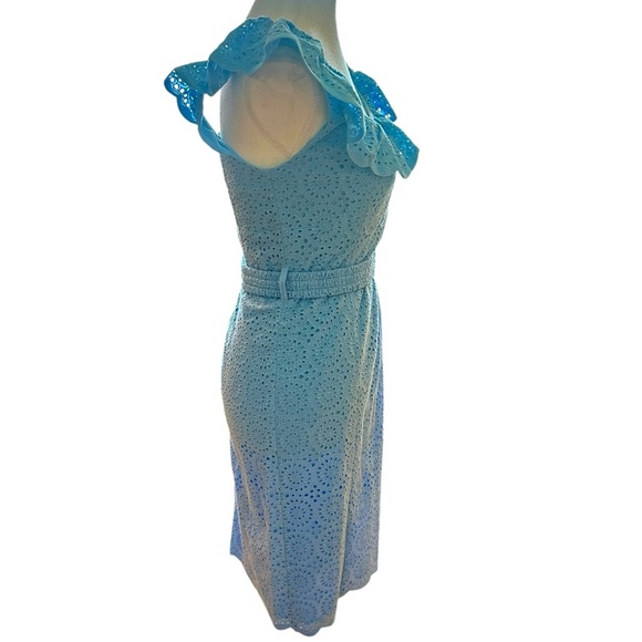 Lilly Pulitzer Ryann Eyelet Shift Dress Sleeveless Sundress with Flutter Sleeves - Picture 5 of 12
